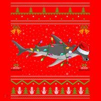 Hammerhead Shark Christmas Lights Santa Ugly Xmas Gift Santa Hat thumb 1