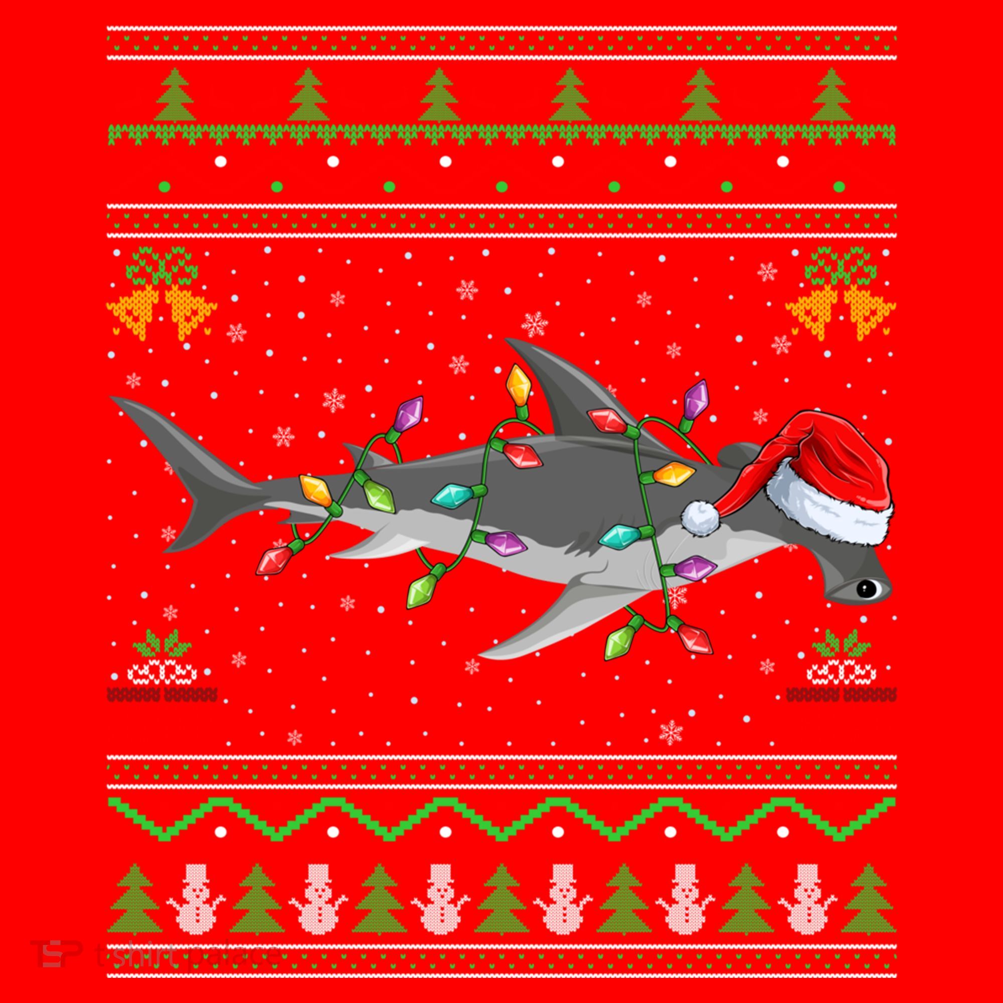 Hammerhead Shark Christmas Lights Santa Ugly Xmas Gift Santa Hat