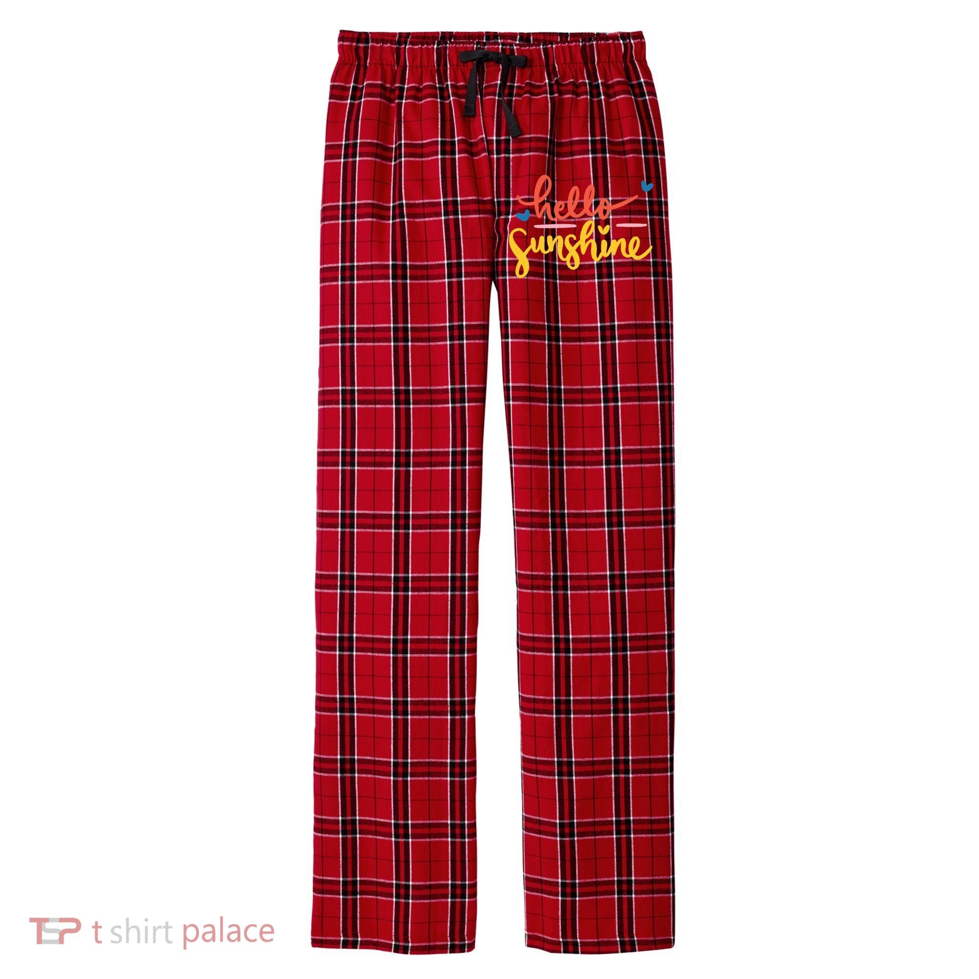 Hello Sunshine Cute Gift Men's Flannel Plaid Pajama Pants