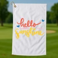 Hello Sunshine Cute Gift Golf Towel thumb 1