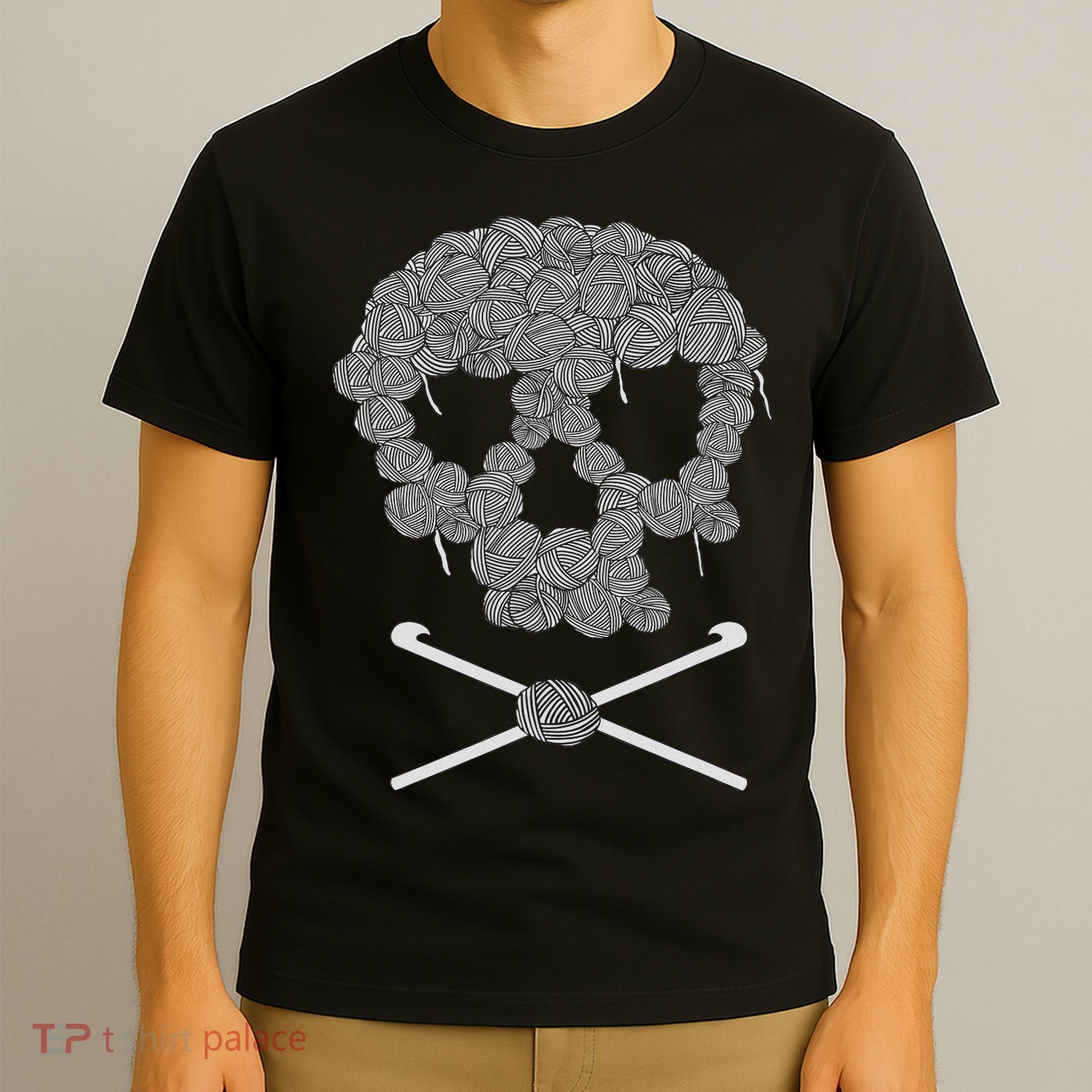 Halloween Skull Crochet Lovers Yarn Funny Skeleton T-Shirt