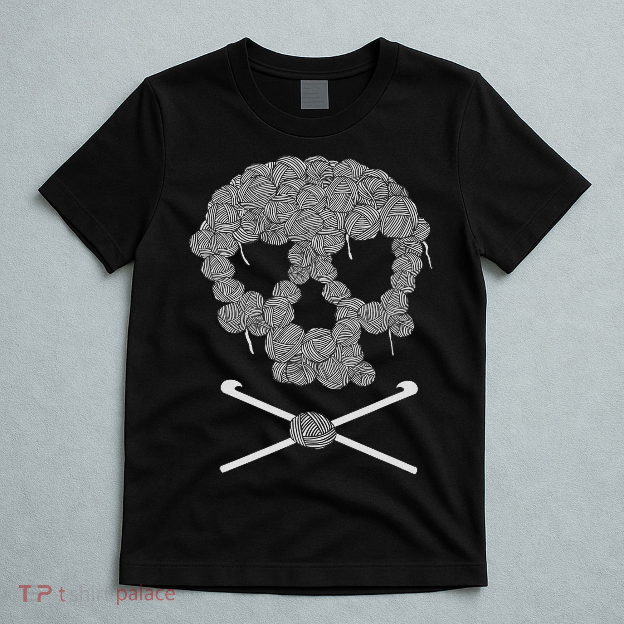 Halloween Skull Crochet Lovers Yarn Funny Skeleton T-Shirt