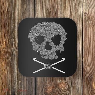 Halloween Skull Crochet Lovers Yarn Funny Skeleton Coaster