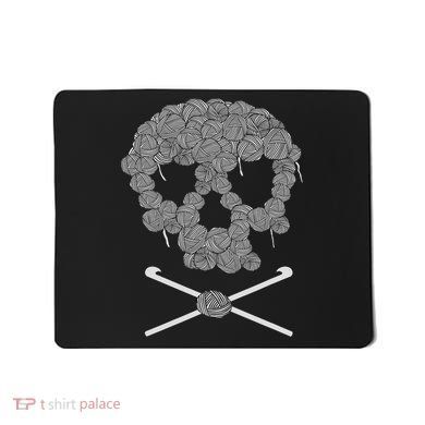 Halloween Skull Crochet Lovers Yarn Funny Skeleton Mousepad