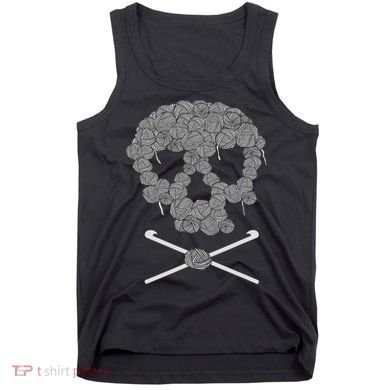 Halloween Skull Crochet Lovers Yarn Funny Skeleton Tank Top