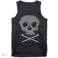 Halloween Skull Crochet Lovers Yarn Funny Skeleton Tank Top thumb 0