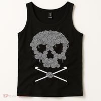 Halloween Skull Crochet Lovers Yarn Funny Skeleton Tank Top thumb 2