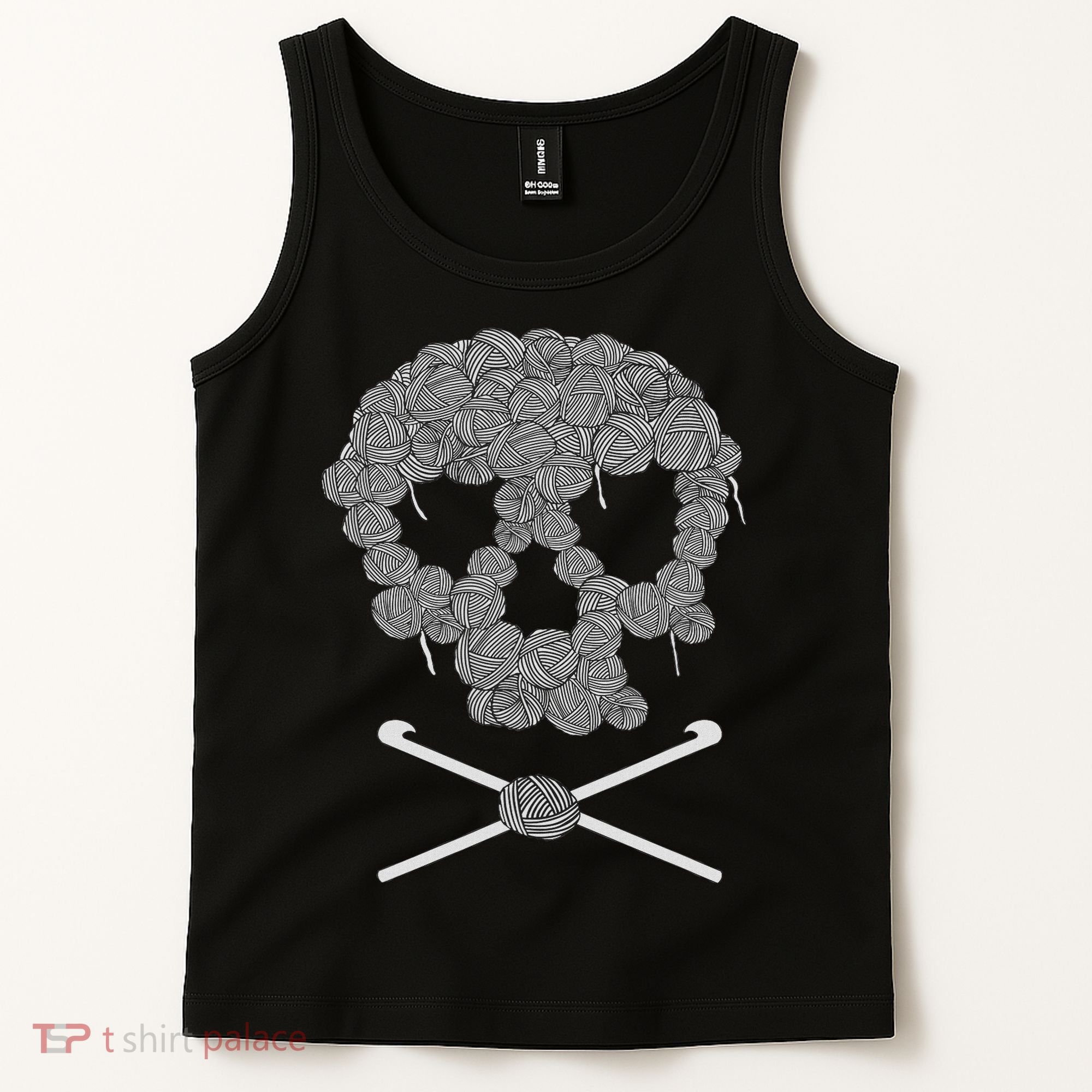 Halloween Skull Crochet Lovers Yarn Funny Skeleton Tank Top