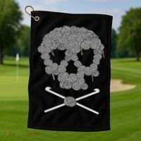 Halloween Skull Crochet Lovers Yarn Funny Skeleton Golf Towel thumb 1
