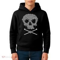 Halloween Skull Crochet Lovers Yarn Funny Skeleton Kids Hoodie thumb 4