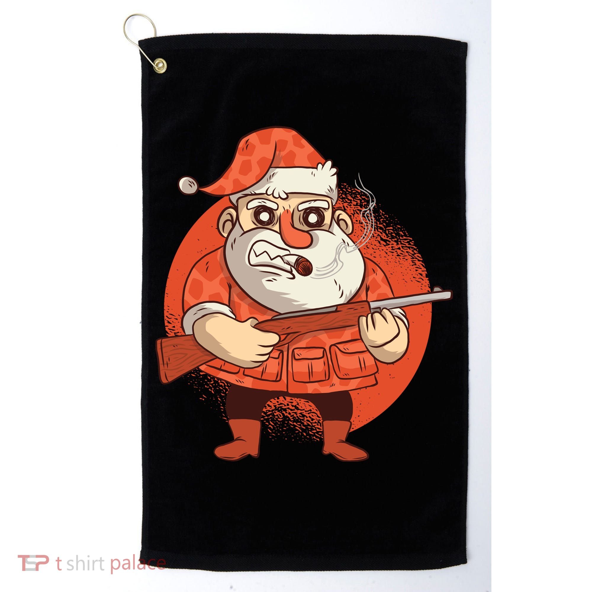 Hunting Santa Claus Golf Towel