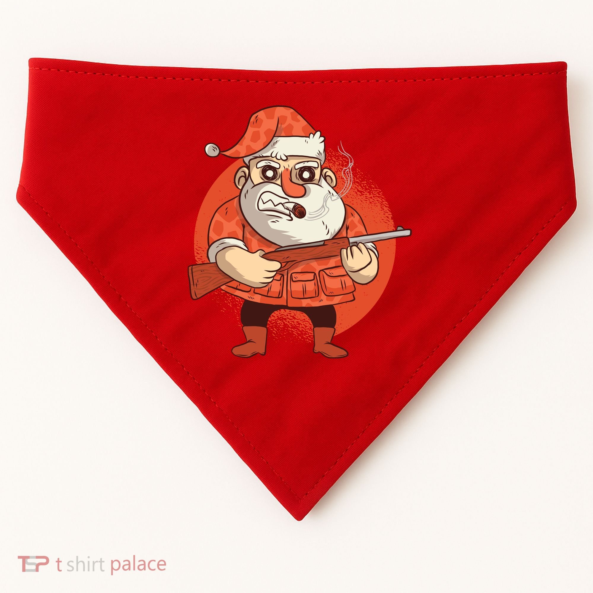 Hunting Santa Claus USA-Made Doggie Bandana