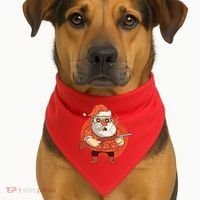 Hunting Santa Claus USA-Made Doggie Bandana thumb 1