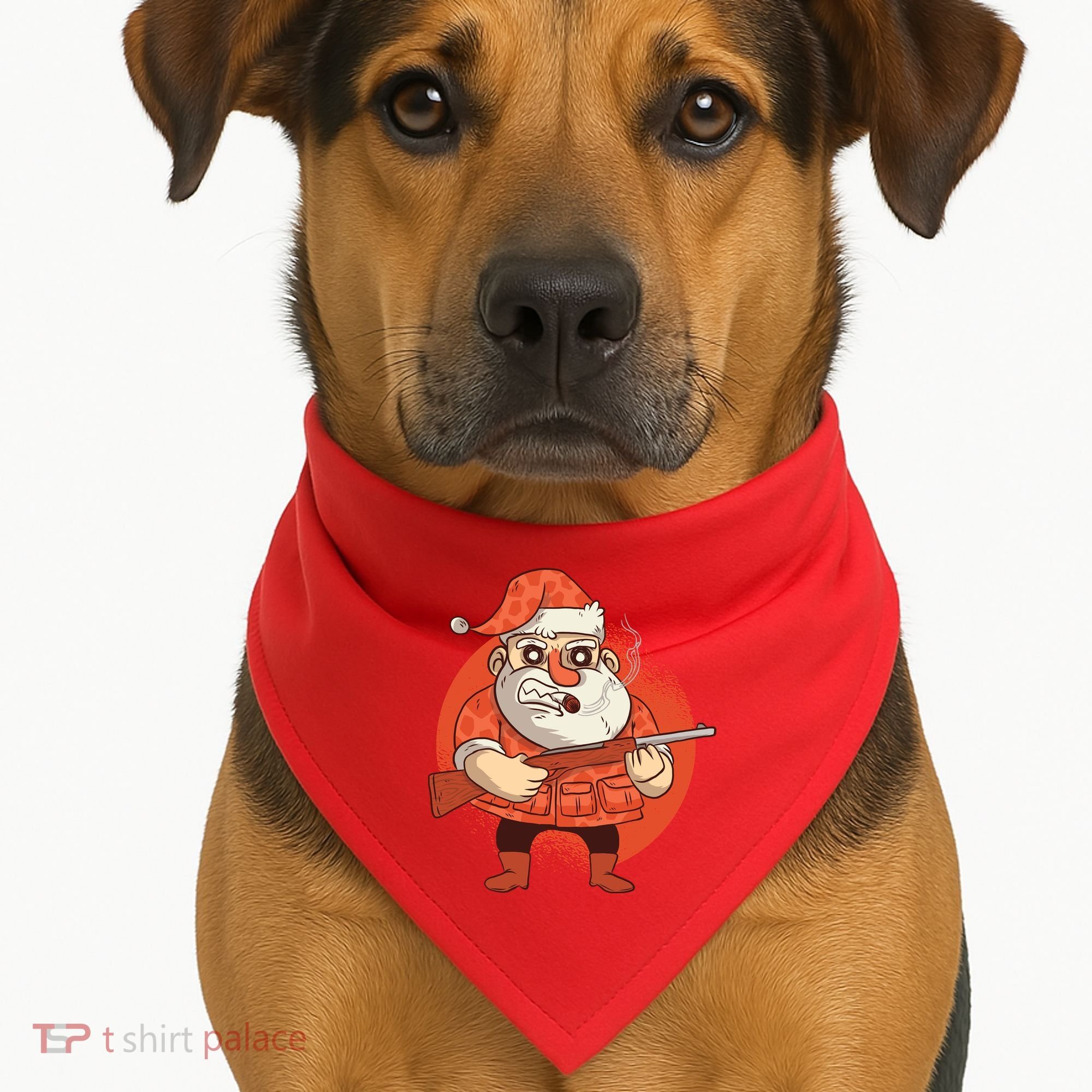 Hunting Santa Claus USA-Made Doggie Bandana