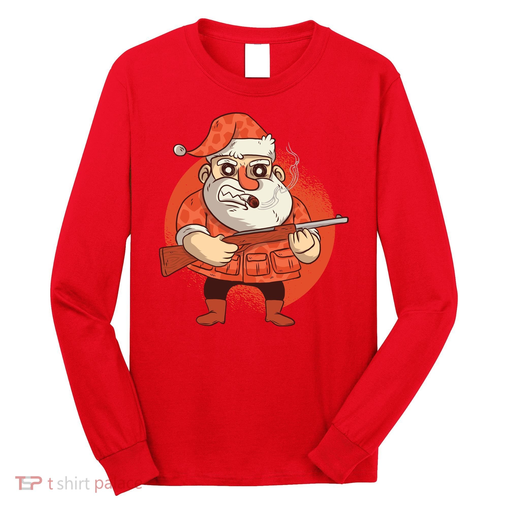 Hunting Santa Claus Long Sleeve Shirt