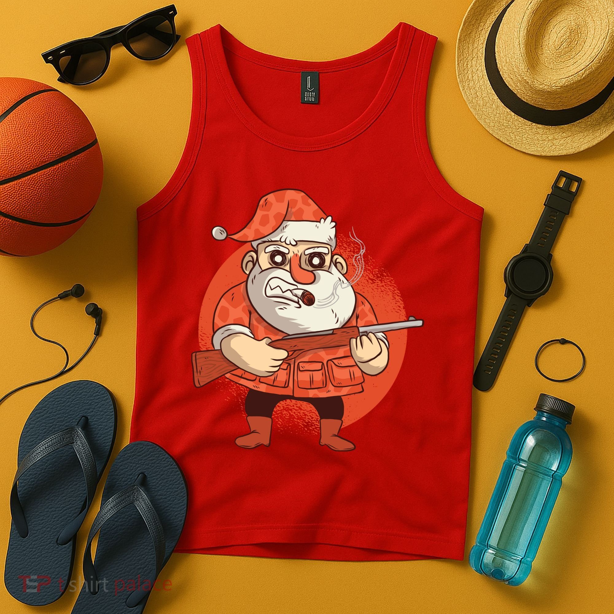 Hunting Santa Claus Tank Top