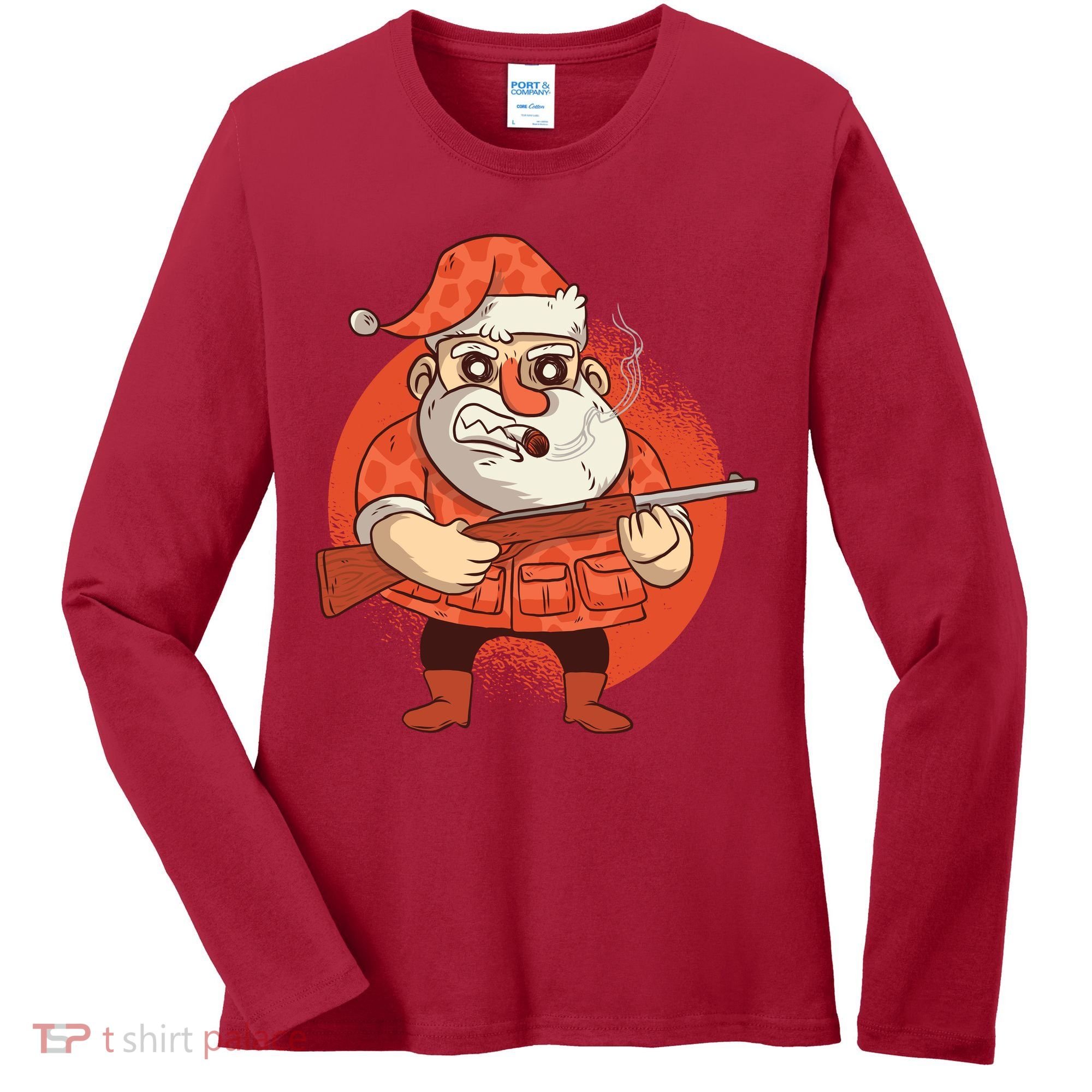 Hunting Santa Claus Women's Long Sleeve Shirt