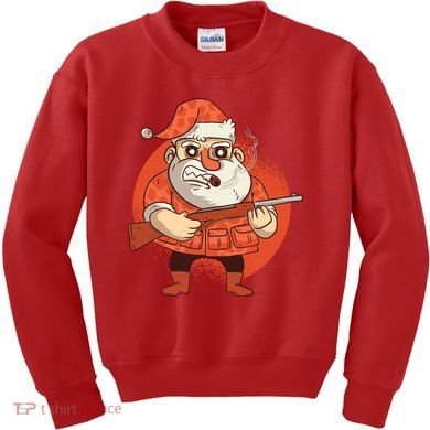 Hunting Santa Claus Kids Sweatshirt