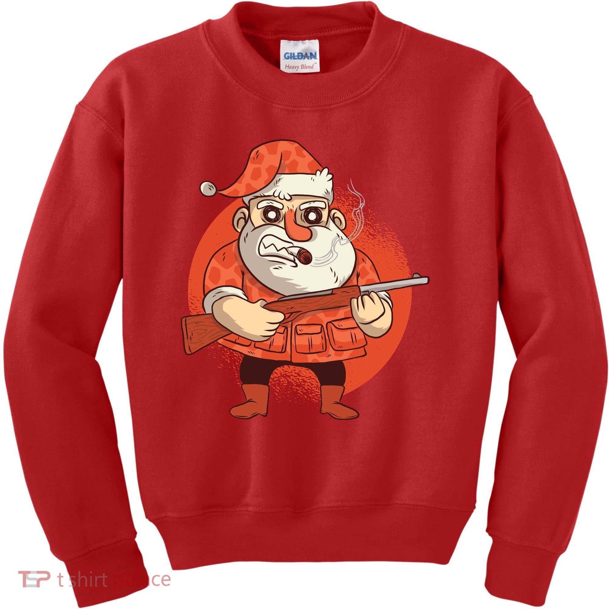 Hunting Santa Claus Kids Sweatshirt