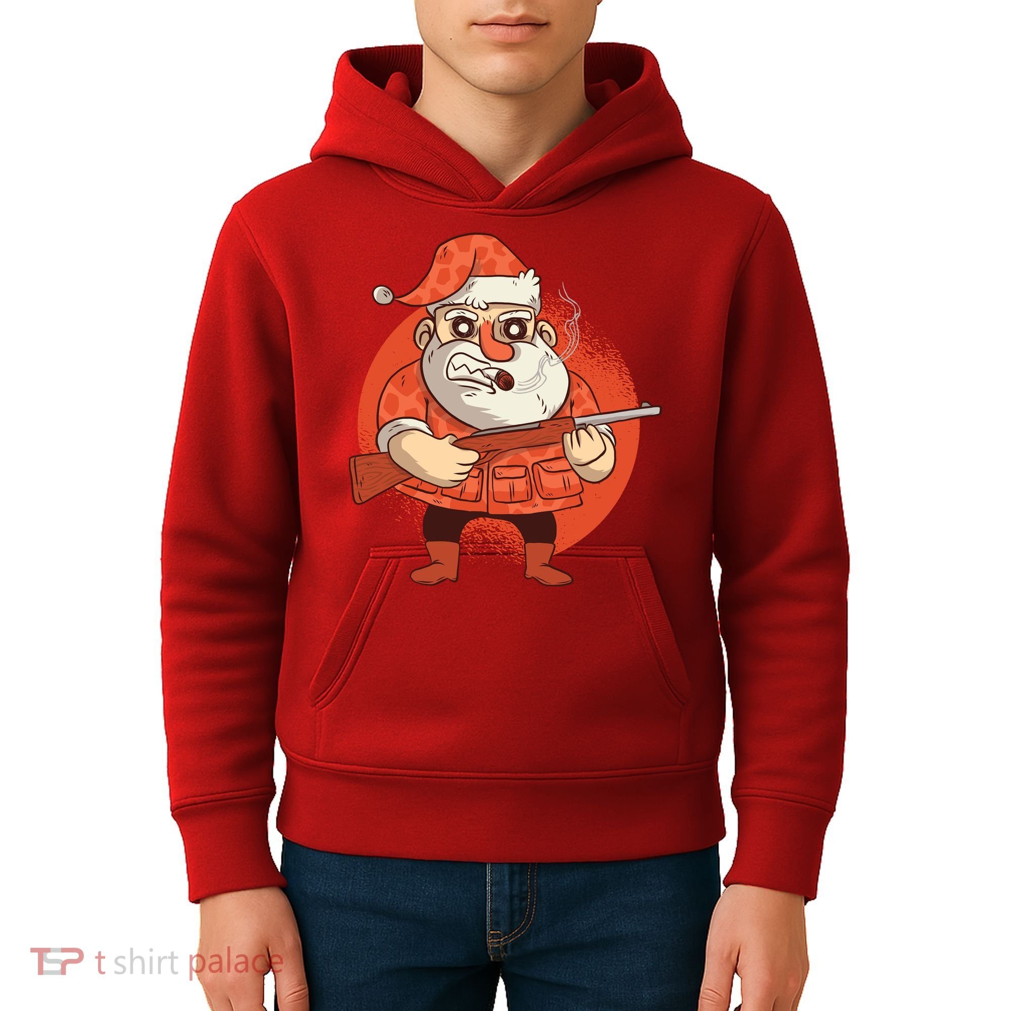 Hunting Santa Claus Kids Hoodie