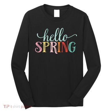 Hello Spring Colorful Long Sleeve Shirt