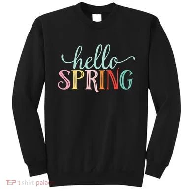 Hello Spring Colorful Sweatshirt