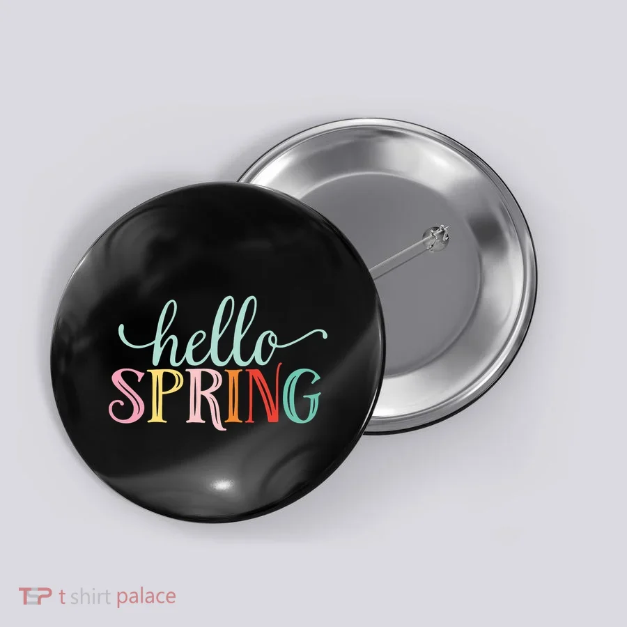 Hello Spring Colorful Button