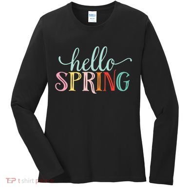 Hello Spring Colorful Women's Long Sleeve Shirt