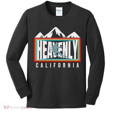 Heavenly Ski California Skiing Lake Tahoe Ca Cool Skier Gear Kids Long Sleeve Shirt