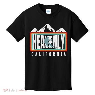 Heavenly Ski California Skiing Lake Tahoe Ca Cool Skier Gear Kids T-Shirt