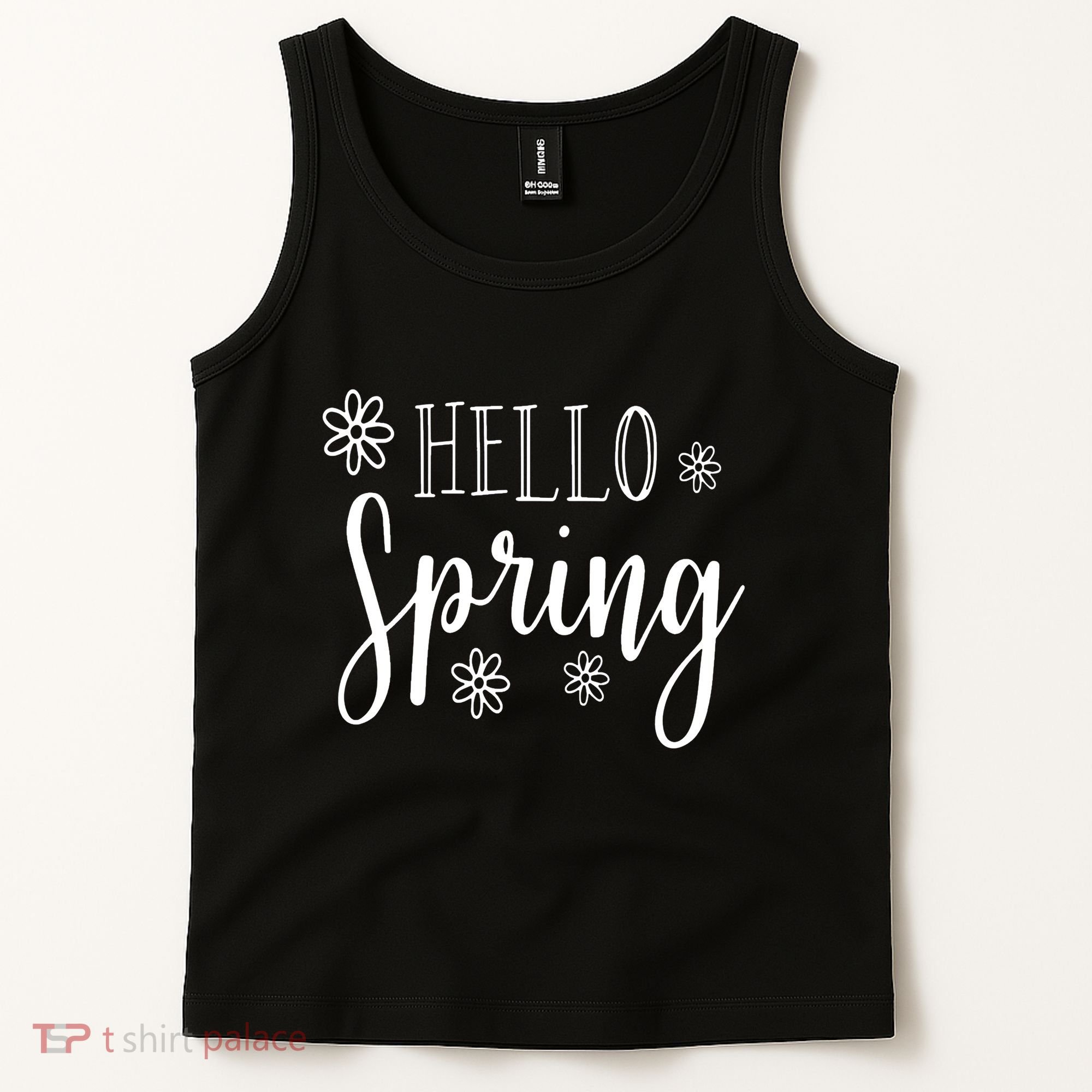 Hello Spring Cute Flower Tank Top