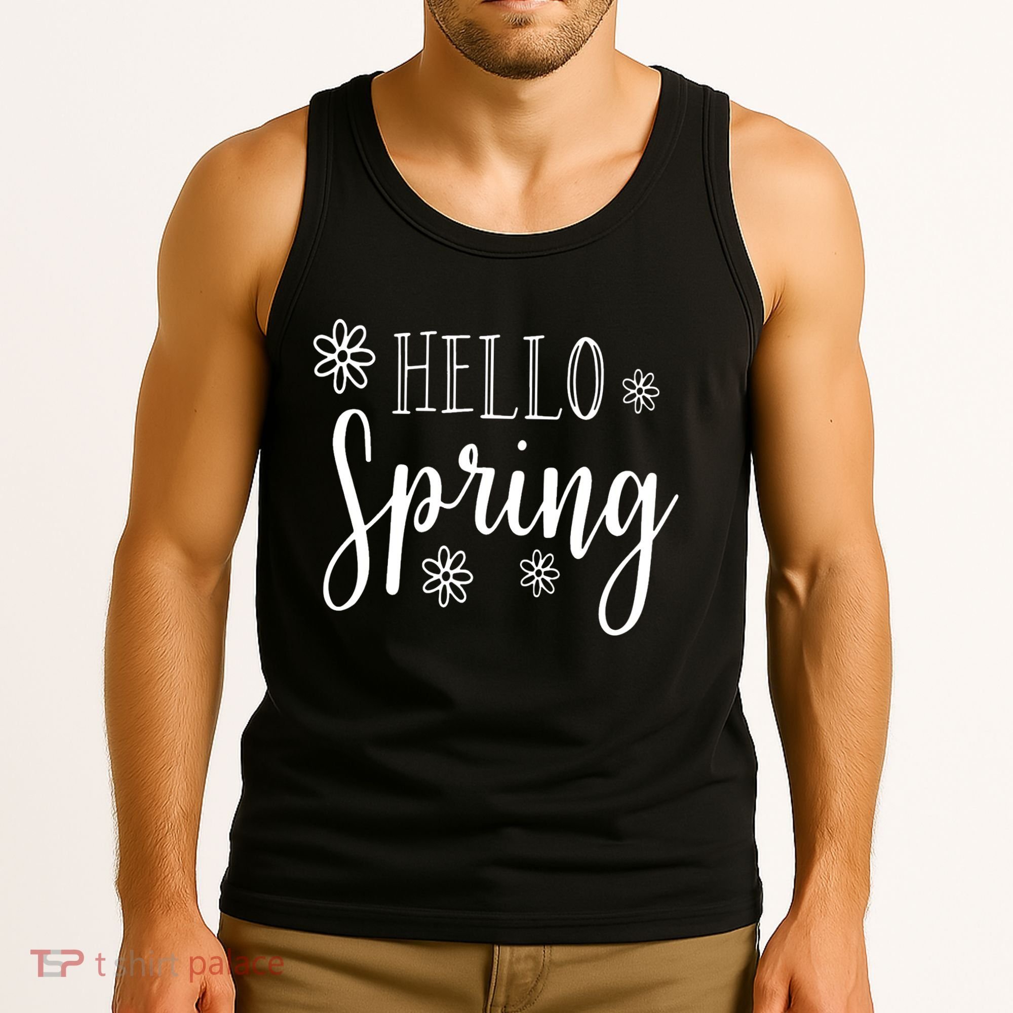 Hello Spring Cute Flower Tank Top