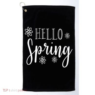 Hello Spring Cute Flower Golf Towel