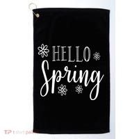Hello Spring Cute Flower Golf Towel thumb 0