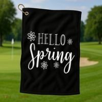 Hello Spring Cute Flower Golf Towel thumb 1