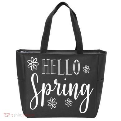Hello Spring Cute Flower Tote Bag