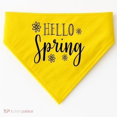 Hello Spring Cute Flower USA-Made Doggie Bandana