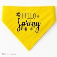 Hello Spring Cute Flower USA-Made Doggie Bandana thumb 0