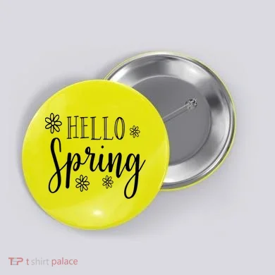 Hello Spring Cute Flower Button