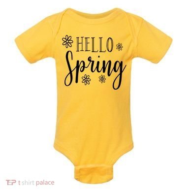 Hello Spring Cute Flower Baby Bodysuit