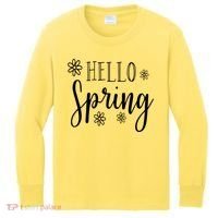 Hello Spring Cute Flower Kids Long Sleeve Shirt thumb 0