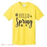 Hello Spring Cute Flower Kids T-Shirt thumb 0