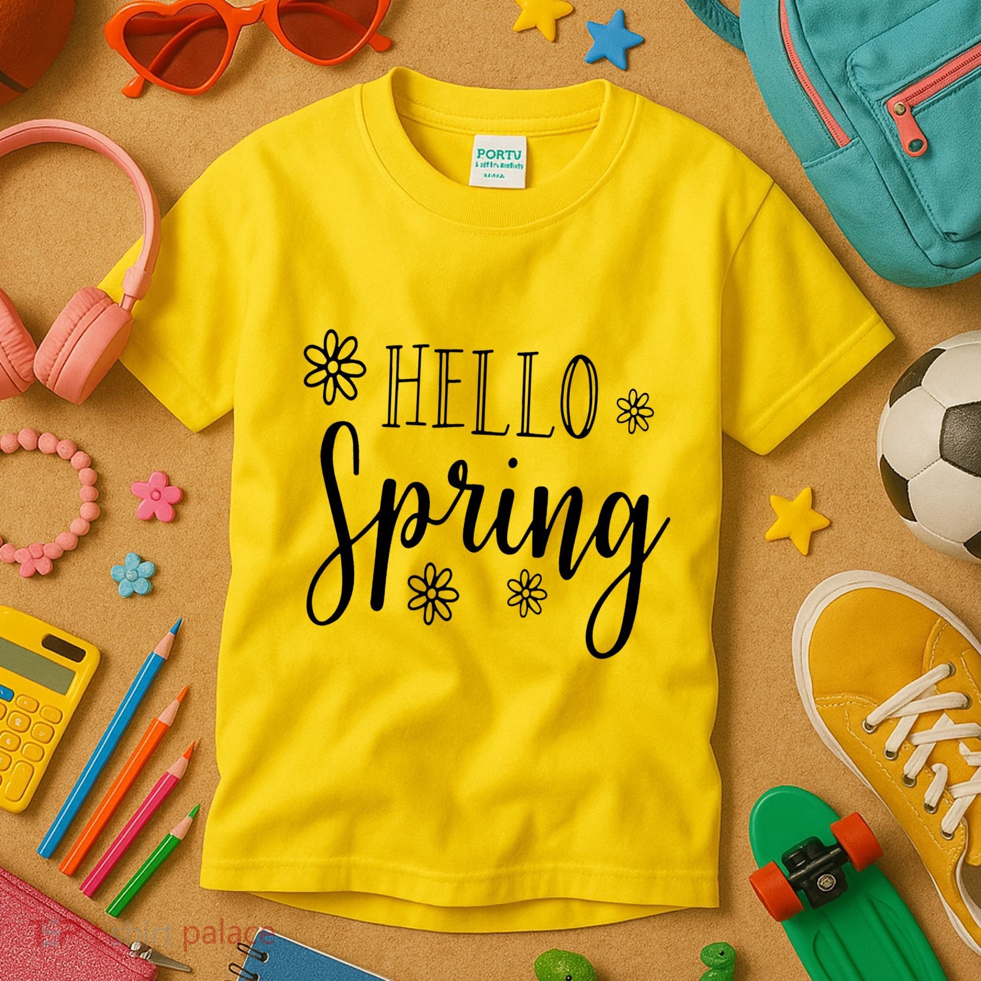 Hello Spring Cute Flower Kids T-Shirt