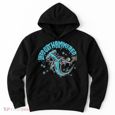 Hammerhead Shark Drinking Pun Let's Get Hammered Party Hoodie