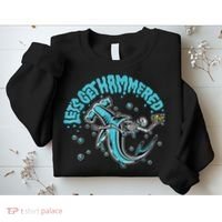 Hammerhead Shark Drinking Pun Let's Get Hammered Party Sweatshirt thumb 2