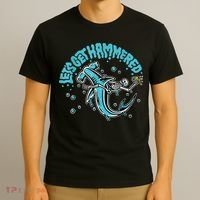 Hammerhead Shark Drinking Pun Let's Get Hammered Party T-Shirt thumb 3