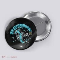 Hammerhead Shark Drinking Pun Let's Get Hammered Party Button thumb 0