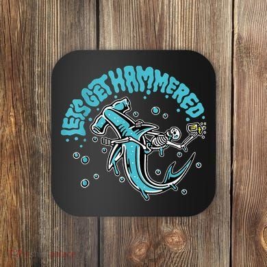 Hammerhead Shark Drinking Pun Let's Get Hammered Party Coaster