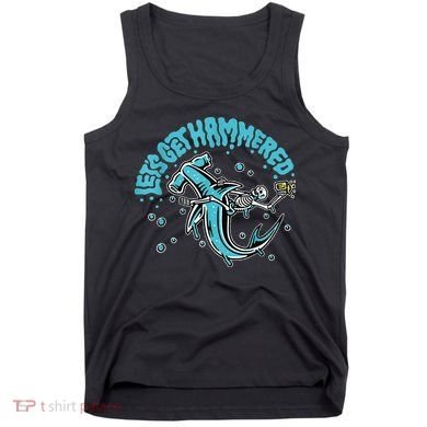 Hammerhead Shark Drinking Pun Let's Get Hammered Party Tank Top