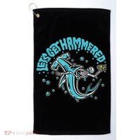 Hammerhead Shark Drinking Pun Let's Get Hammered Party Golf Towel thumb 0